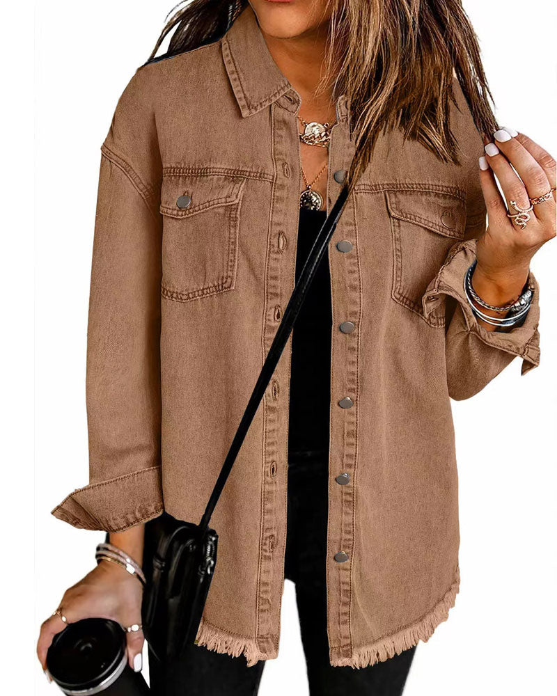 Chemise Effiloché Ourlet Lavé