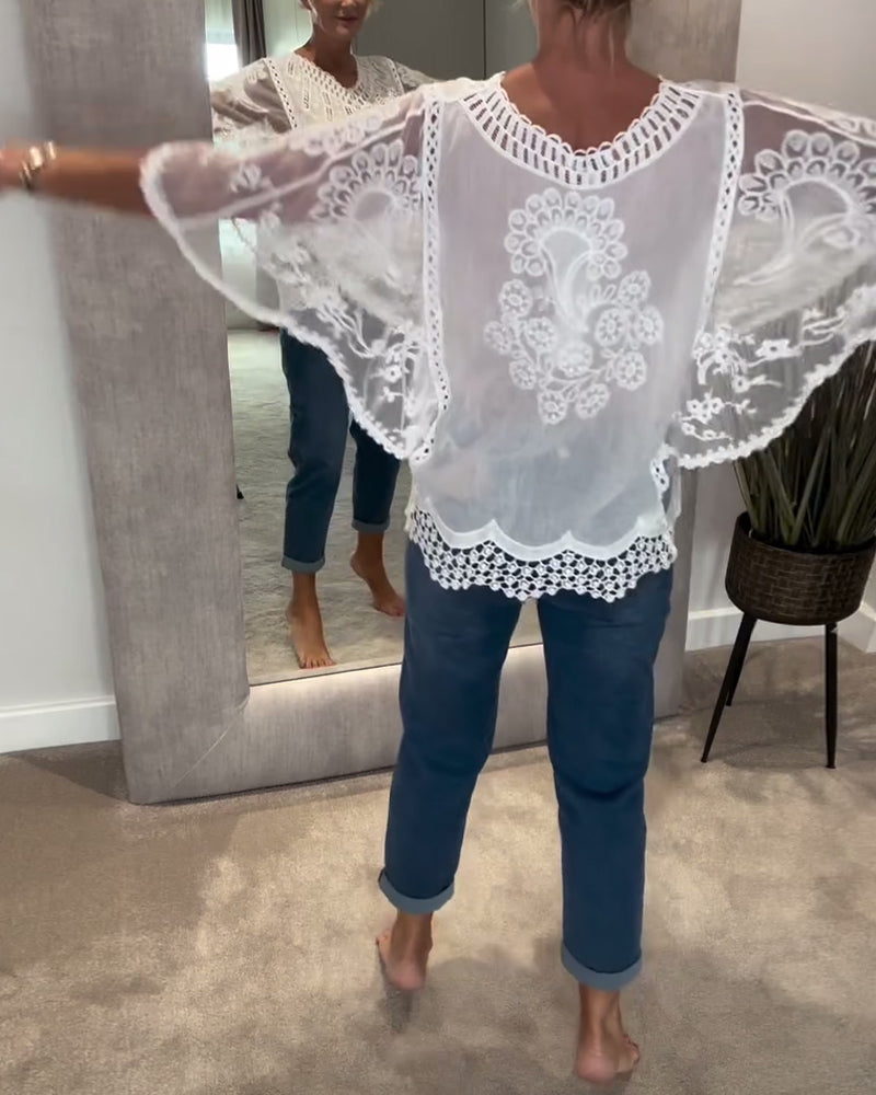 Blouse En V Élégant