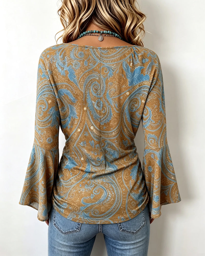 Blouse Col V Croix Volant