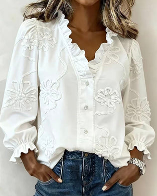 Blouse Volant Manche Bouffante