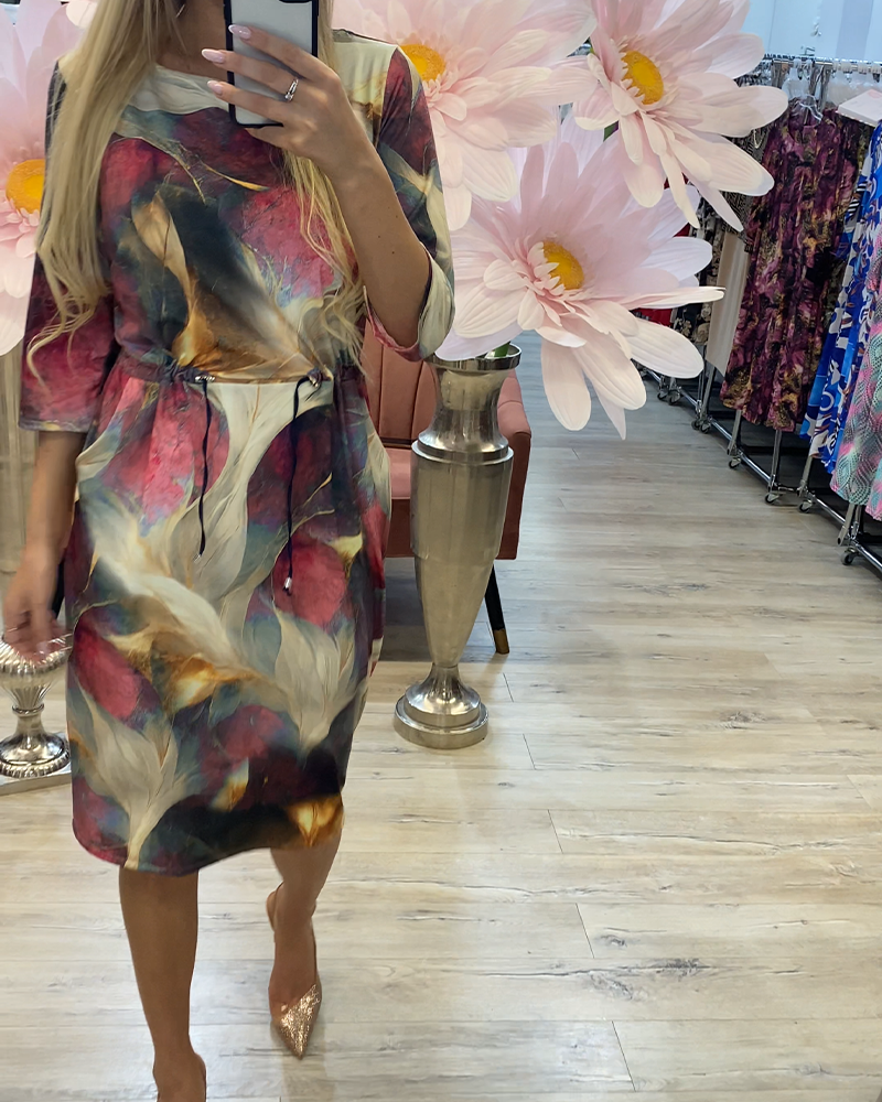 Robe Rétro Bloc De Couleur Patchwork Dégradé