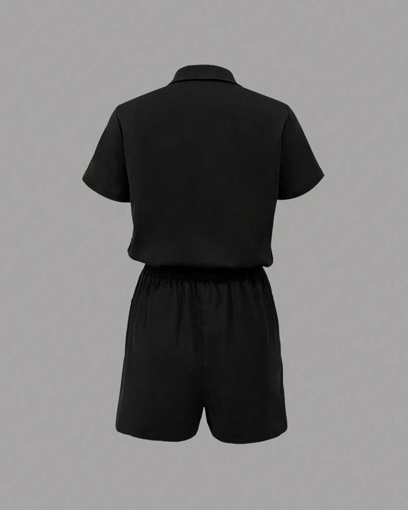 Combinaison Poche Bouton Taille Élastique