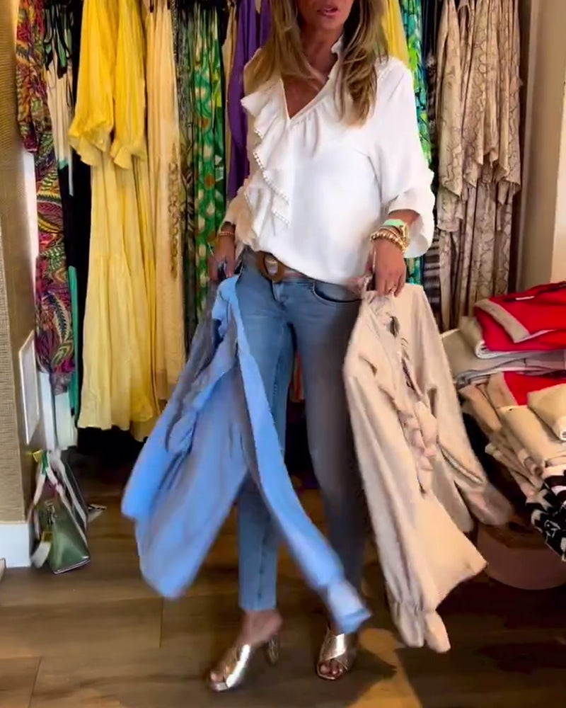 Blouses à volants de créateurs pour femmes