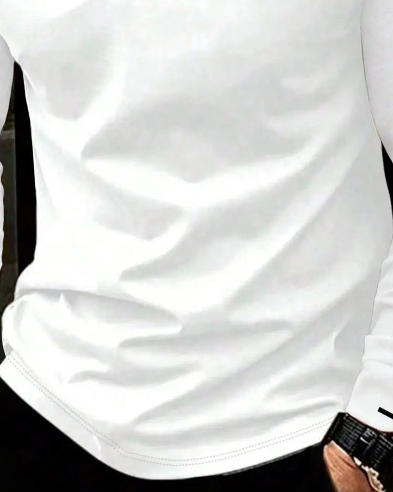 T-Shirt Col En V Côtelé Unie Homme