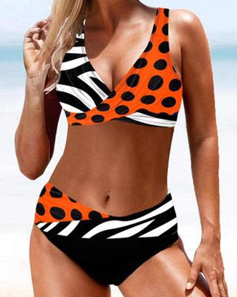Bikini rayé multicolore