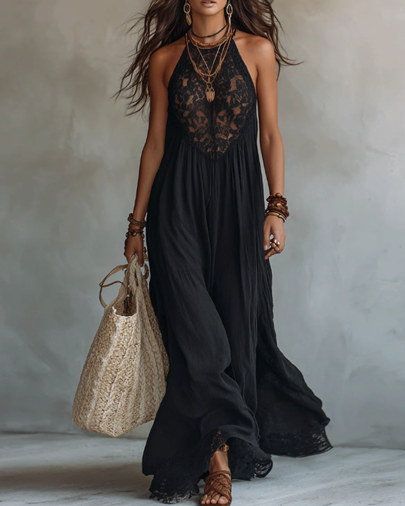 Robe Col Licou Dentelle Vacances