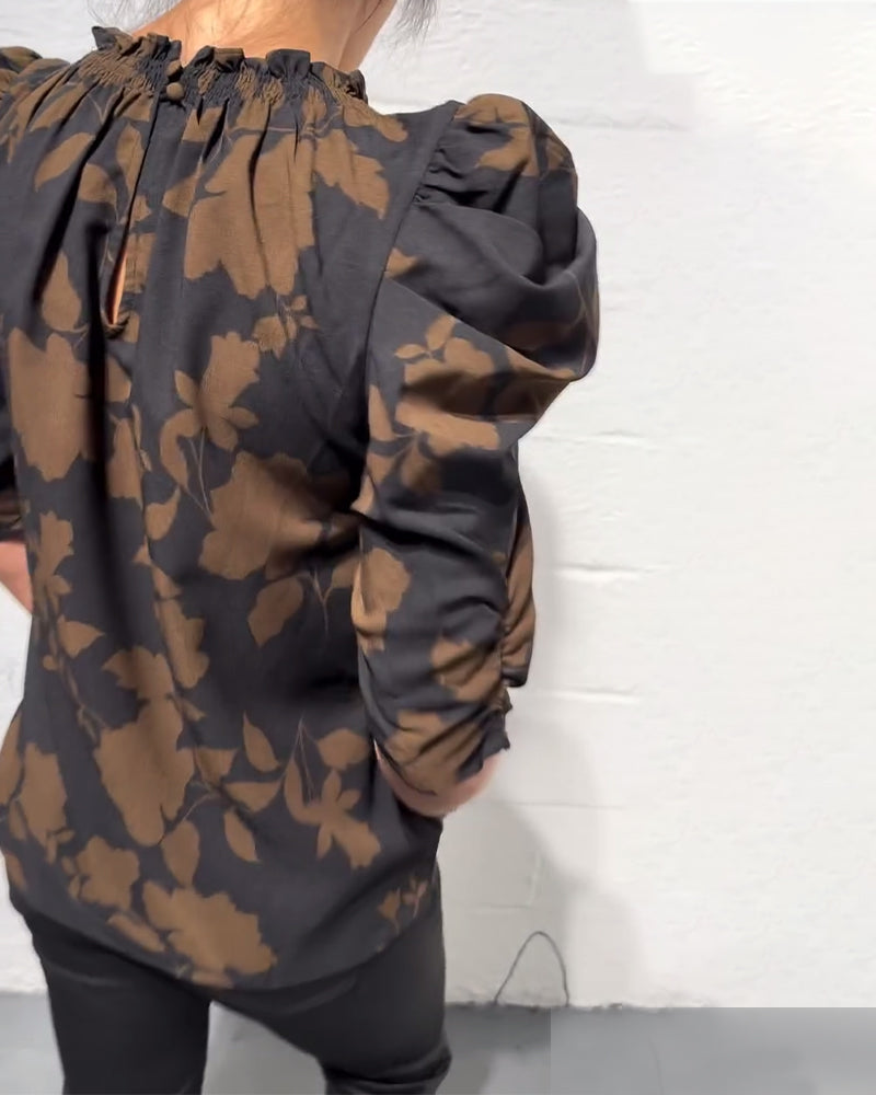 Blouse Manche Bouffante Volant