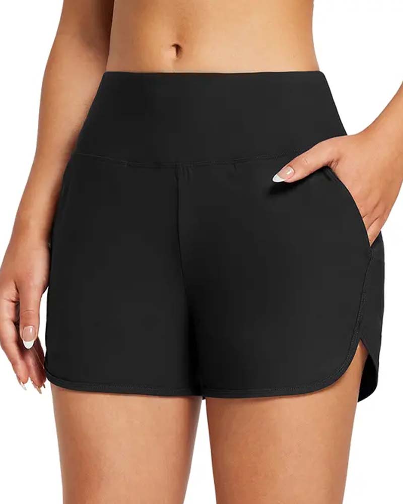 Short Taille Haute Fente Sportif Décontracté