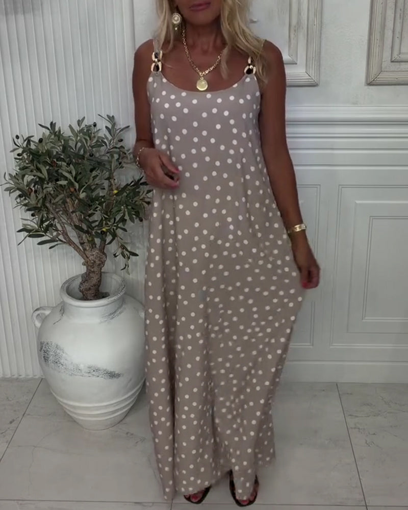Robe Boucle Métallique Bretelles Pois