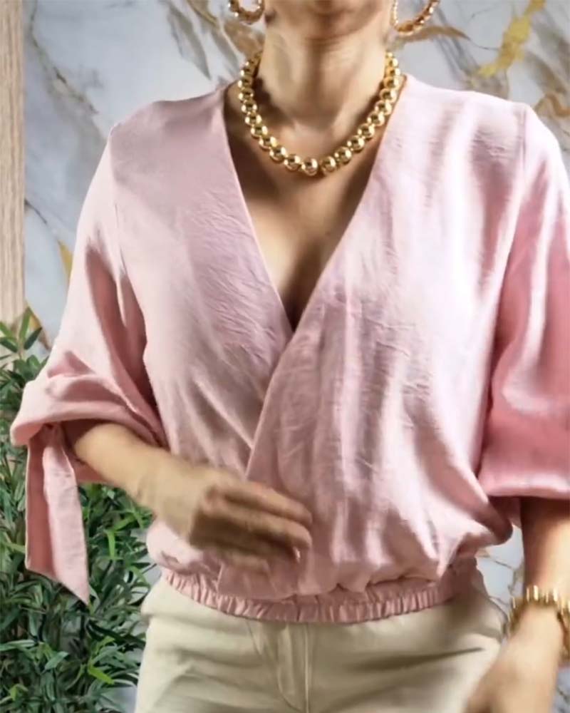Blouse Col V Taille Élastique