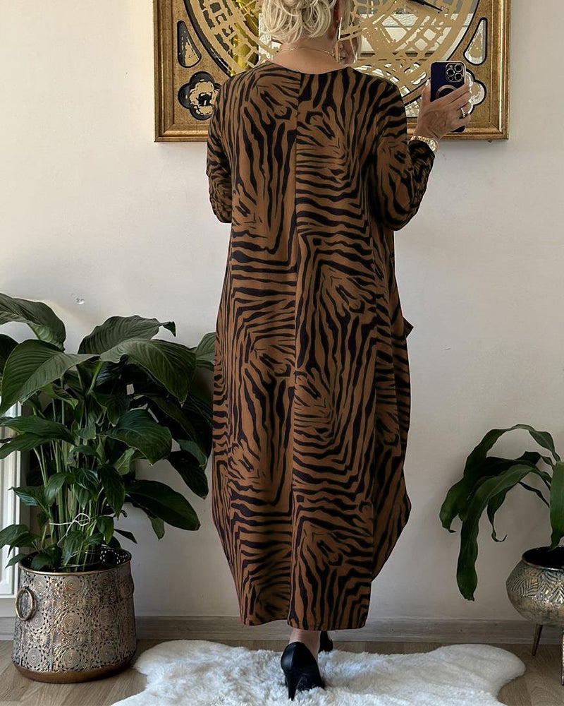 Robe ample et décontractée avec impression et poche