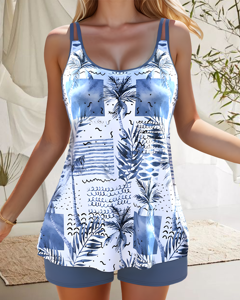 Tankini Imprimé Fleurs Noir Lagon Bleu Femme - 1967375-noir00 Tankini Imprimé Fleurs Noir Lagon Bleu Femme - 1967375-noir00
