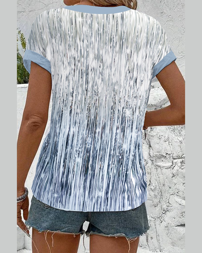 Chemise Casual Col Montant Imprimé Texturé