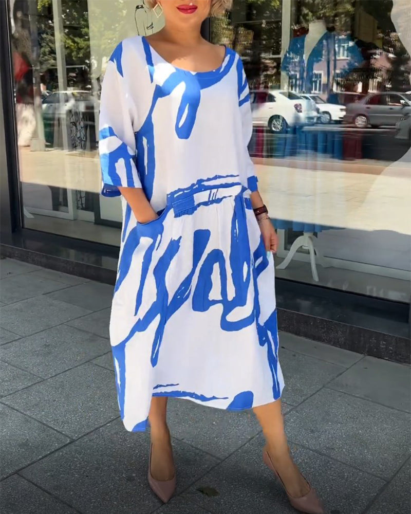 Robe de poche à imprimé mode