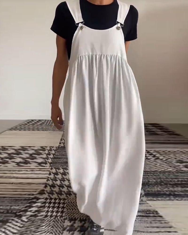 Robe décontractée couleur unie à bretelles