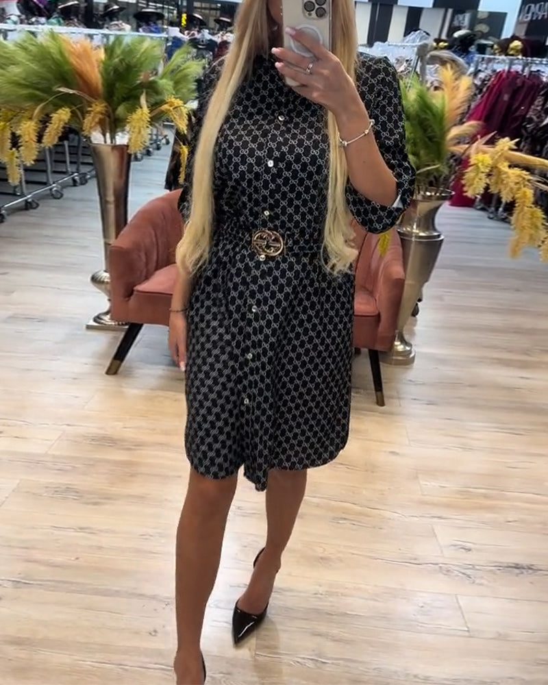 Robe Chemise Col Diamant