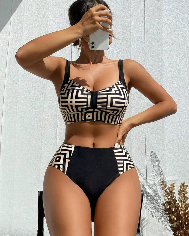 Bikini Deux-Pièces Imprimé Stylé