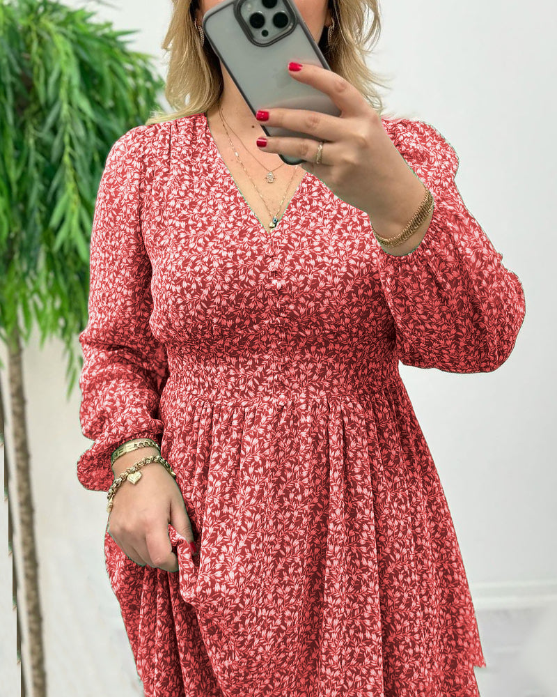 Robe boutonnée élégante imprimée