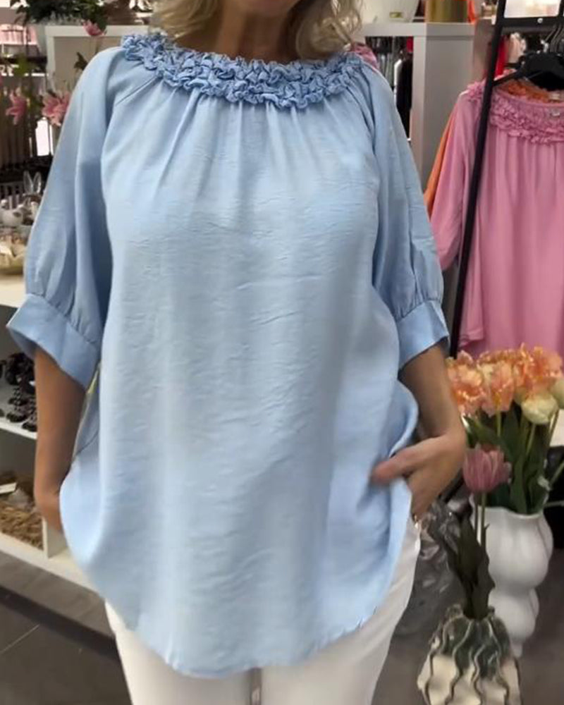 Blouse Manches Courtes Fleurie Large