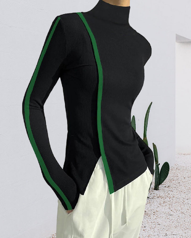 Pull à col roulé et patchwork