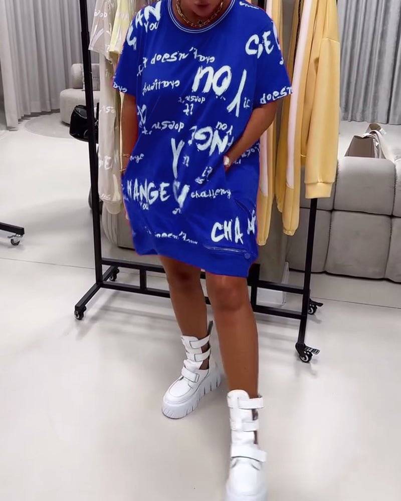 Robe Lâche Lettre Imprimé