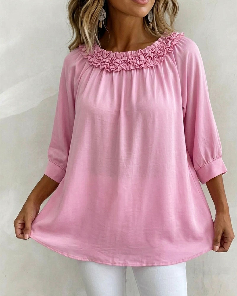 Blouse Manches Courtes Fleurie Large