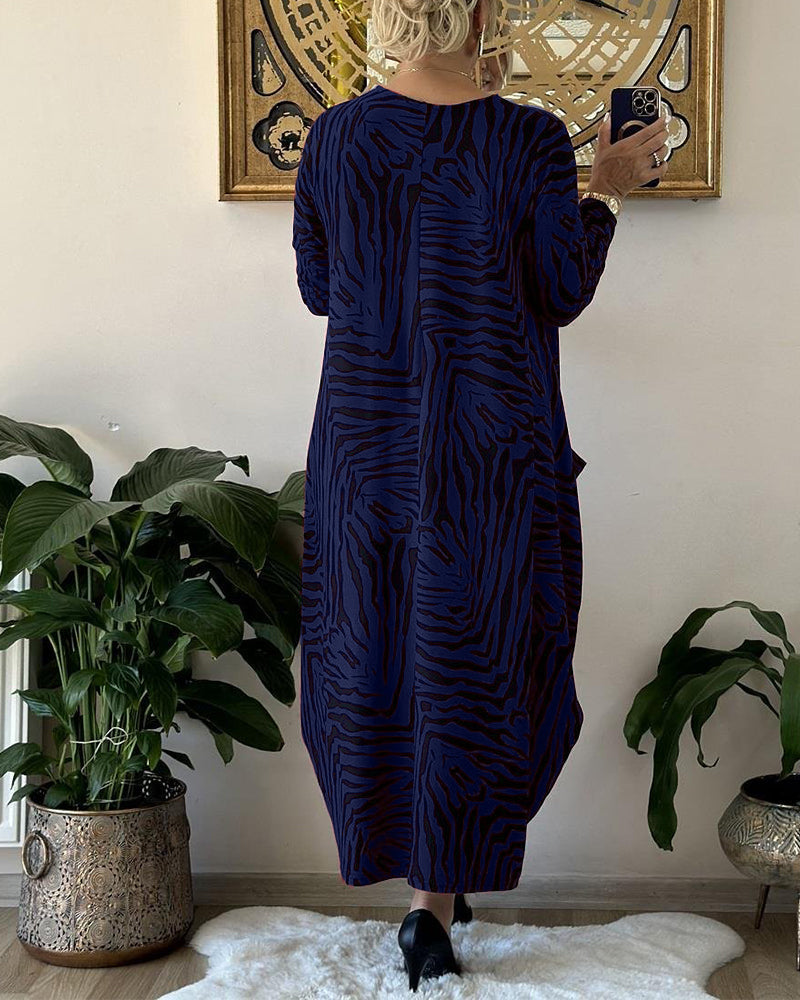 Robe ample et décontractée avec impression et poche