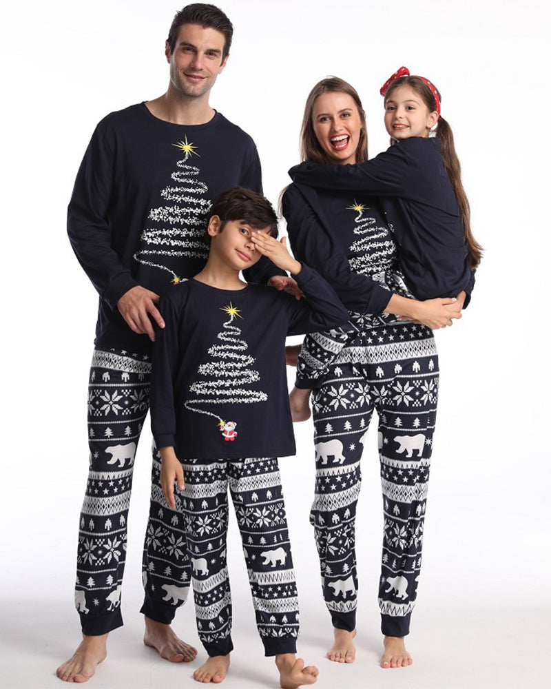 Pyjama familial de Noël à imprimé sapin de Noël