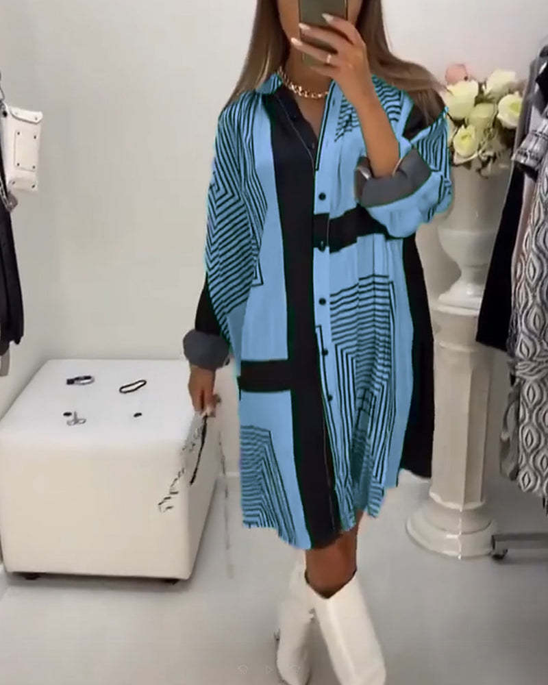 Robe avec boutons et imprimé