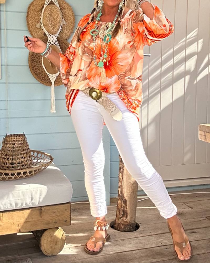 Blouse Off-Shoulder Imprimé Resort