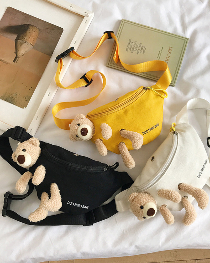 Sac à bandoulière en forme d'ours en peluche