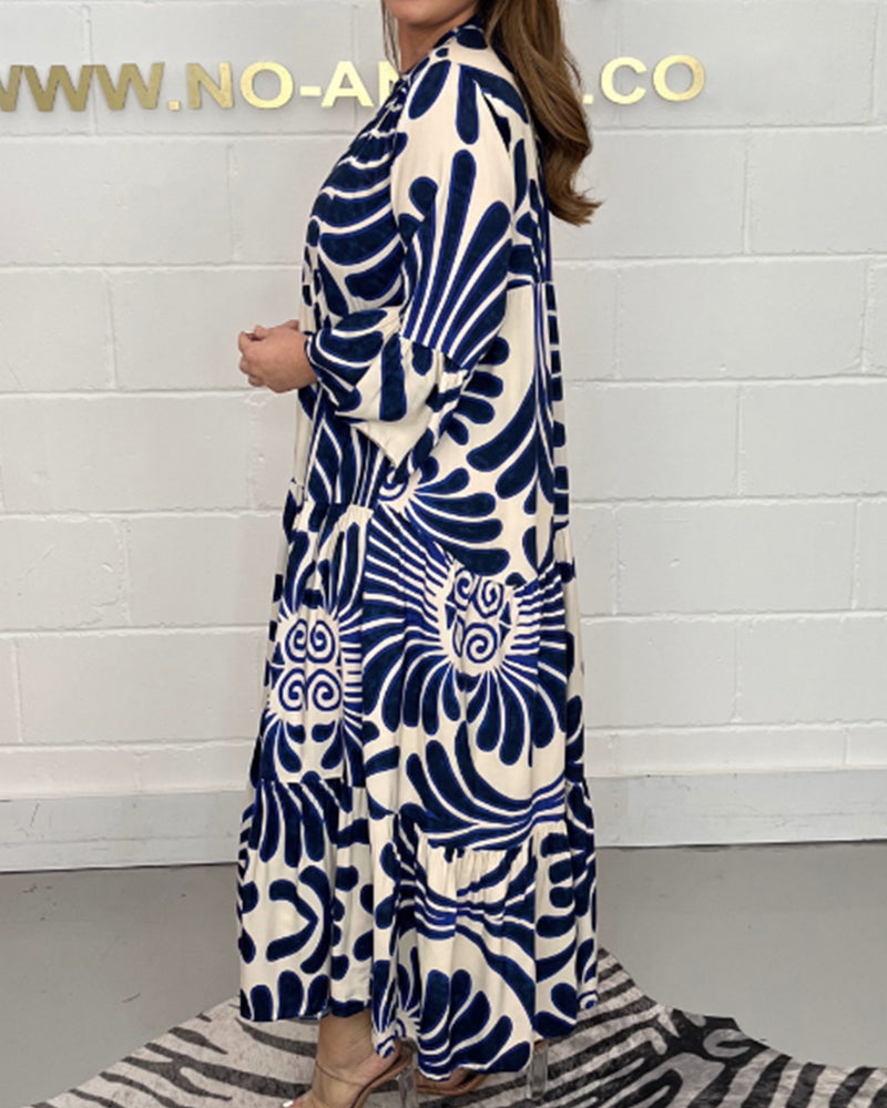 Robe imprimée à col en V