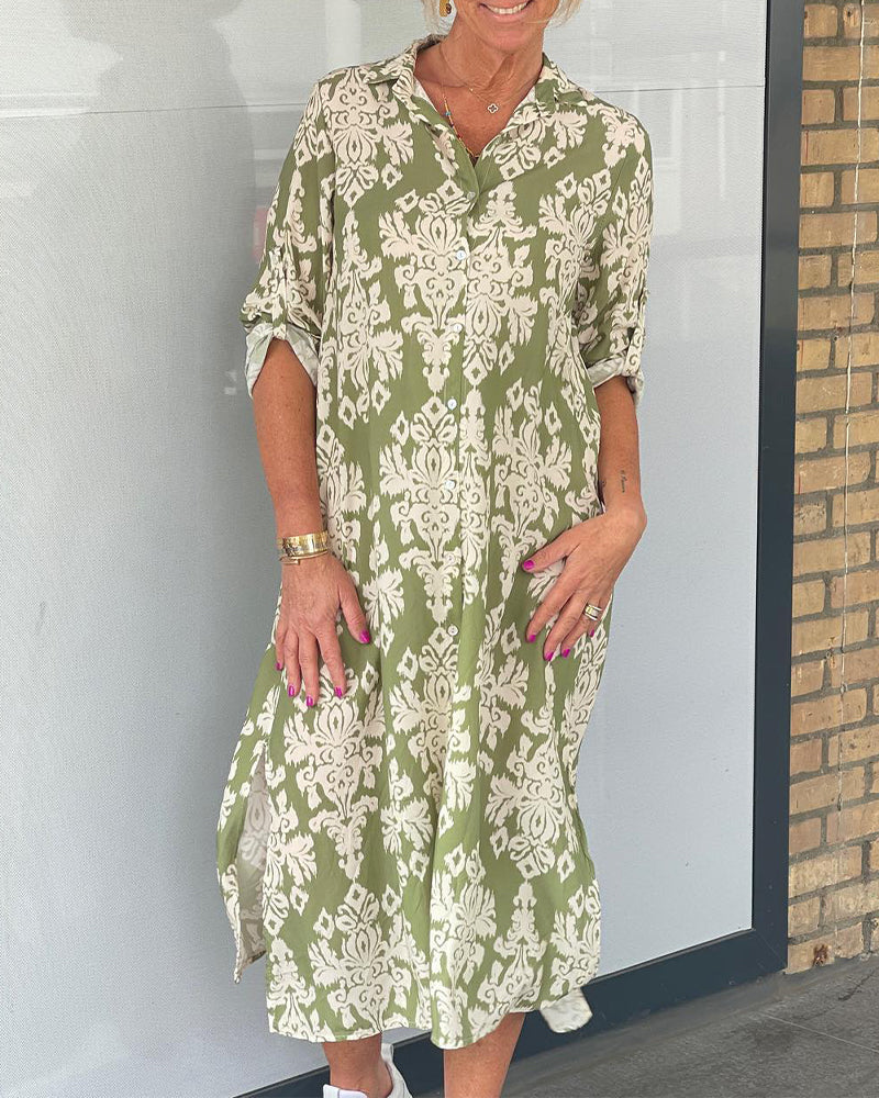 Robe fendue à imprimé fleuri