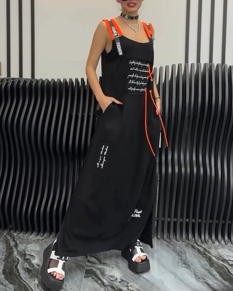 Robe Sans Manches Imprimé Lettre Personnalisé