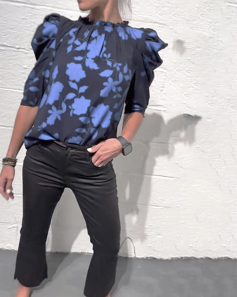 Blouse Manche Bouffante Volant