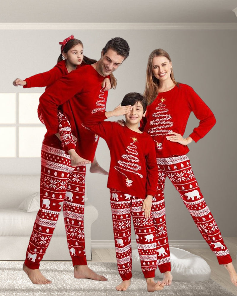 Pyjama familial de Noël à imprimé sapin de Noël