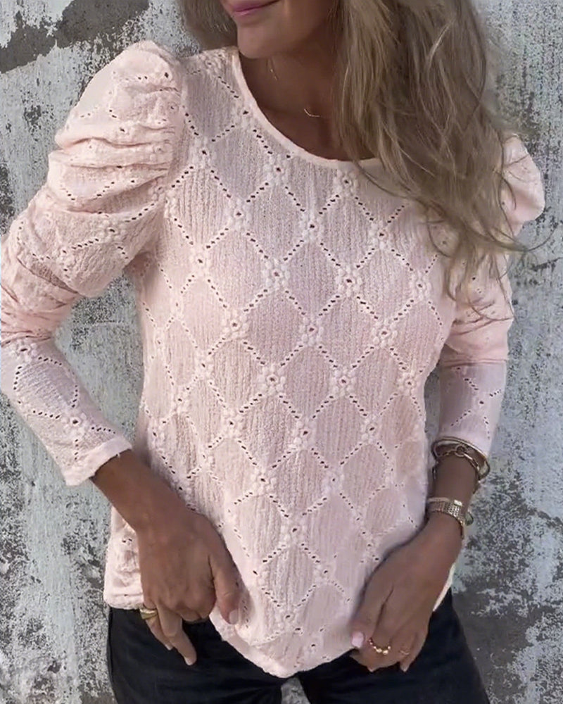 Blouse À Manches Bouffantes Et Découpes