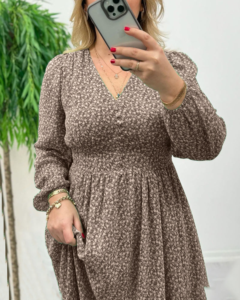 Robe boutonnée élégante imprimée