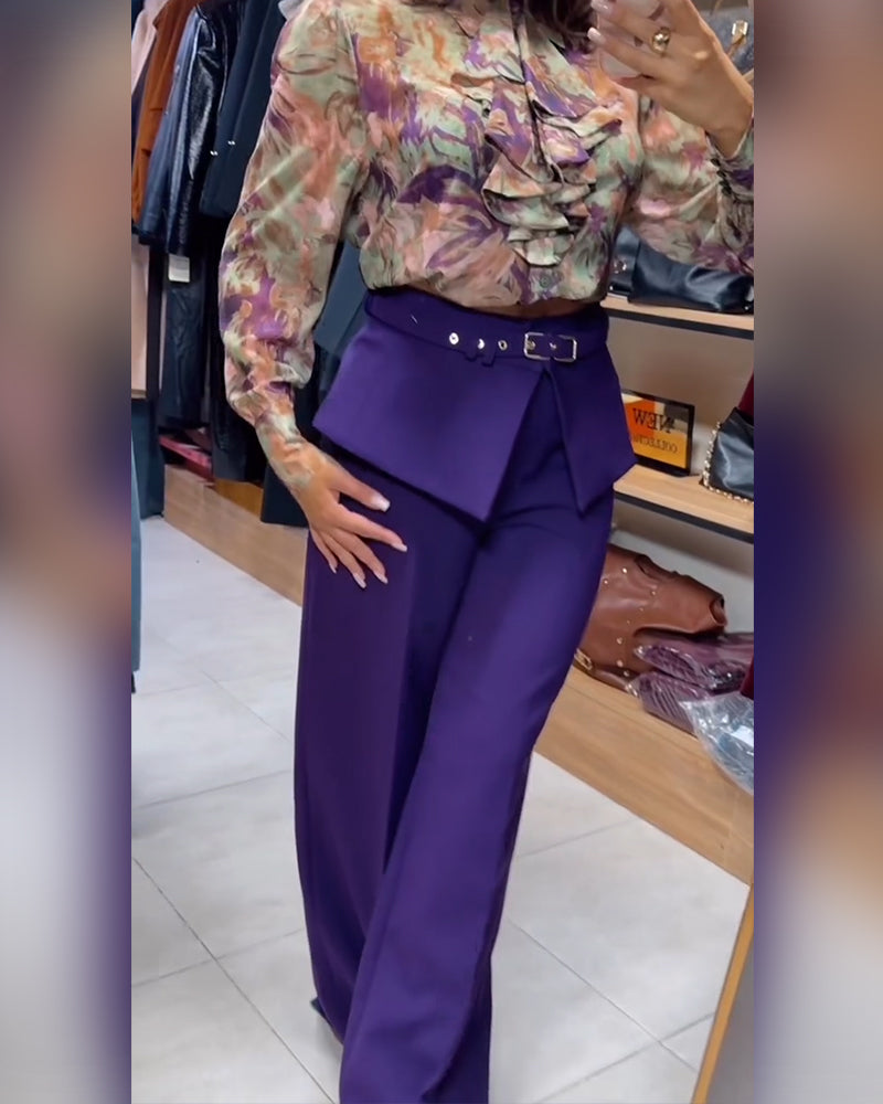 Pantalon Élégant Droit Costume