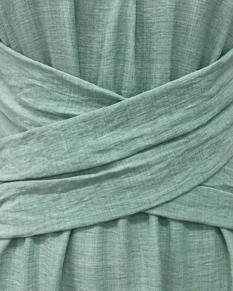 Robe Croisement Taille Sans Manches