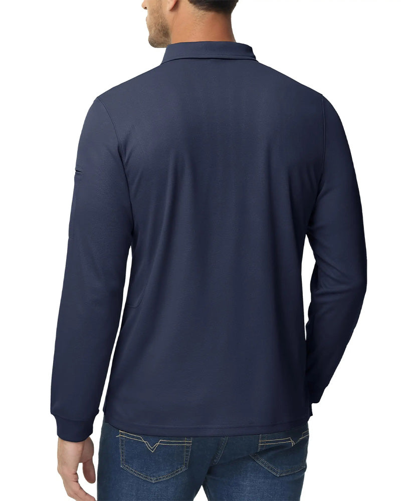 T-Shirt Col Polo Manche Longue Décontracté