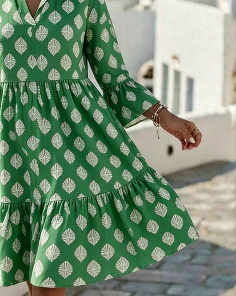 Robe Col V Imprimé