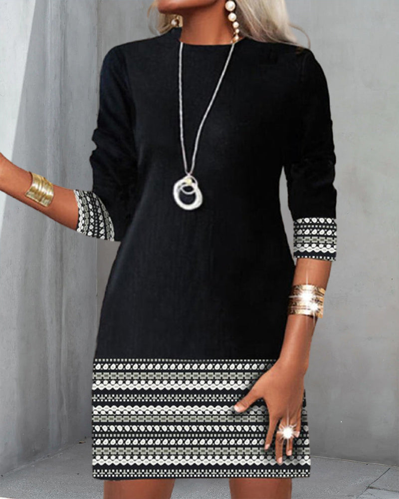 Robe décontractée imprimée patchwork