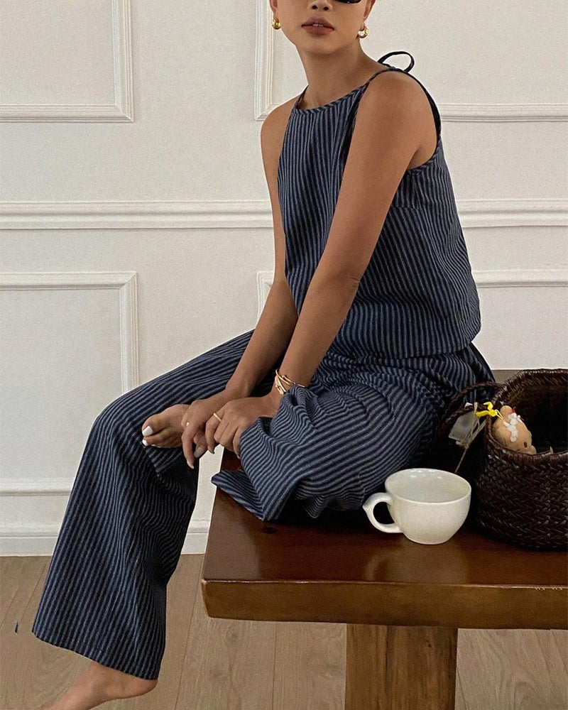 Ensemble Camisole Rayonnant Large Jambe Pantalon