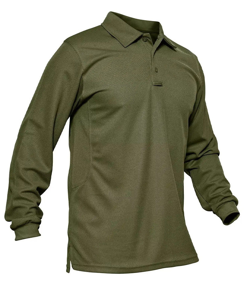 T-Shirt Col Polo Manche Longue Décontracté