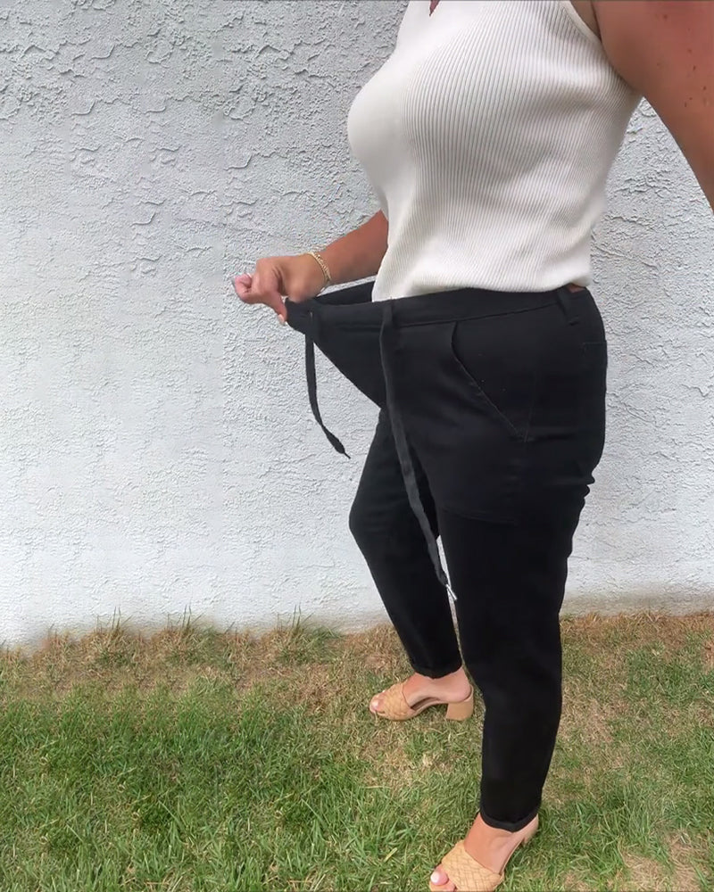 Pantalon Uni Décontracté Extensible