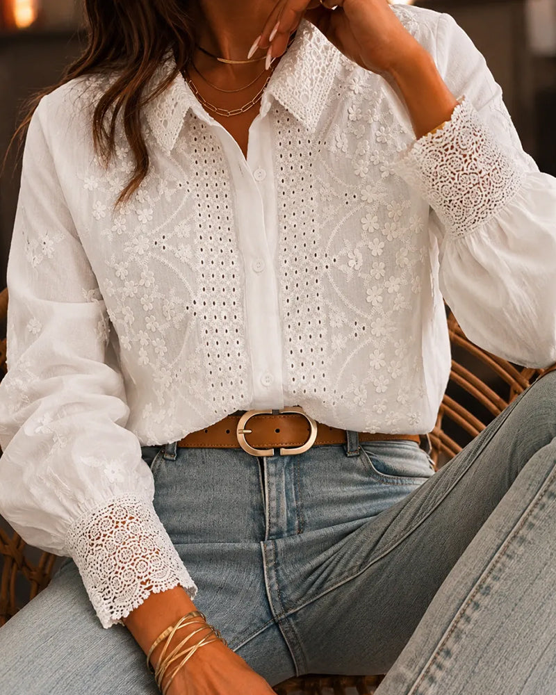 Blouse Revers Découpé Détail