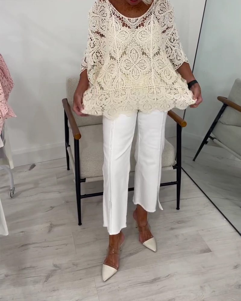 Pullover Manche Trois-Quarts Découpe