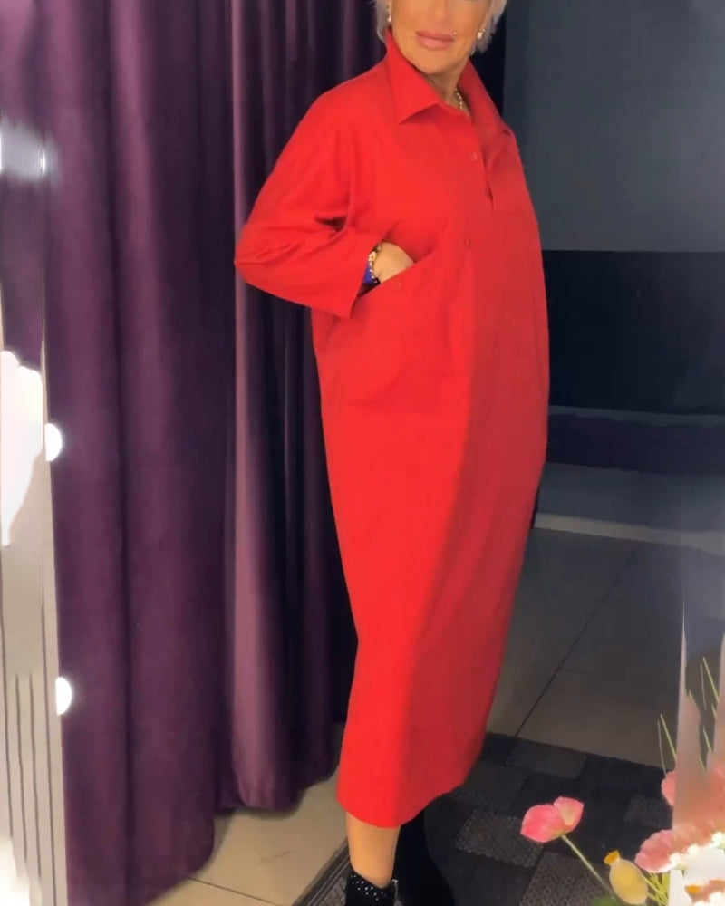 Robe à coupe décontractée et col chemise