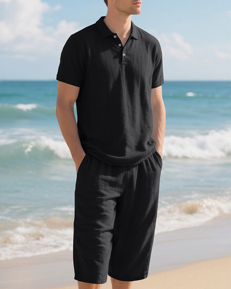 Ensemble Décontracté Pour Homme Composé D'un Polo Et D'un Pantalon 7/8